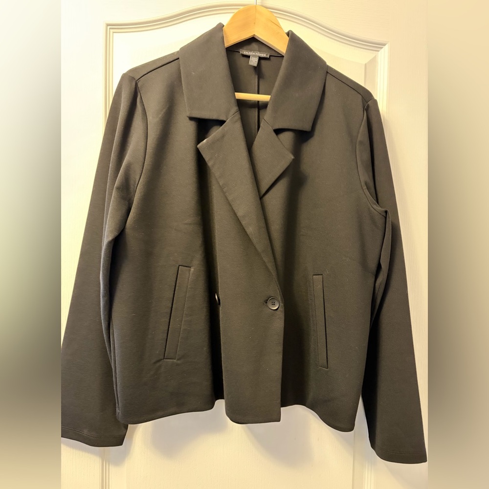 Eileen Fisher Double Breasted Flex Ponte Short Blazer